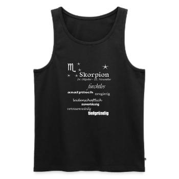 Skorpion_Sternzeichen - Männer Premium Bio Tank Top - Schwarz - Vorne - Michal (187cm)