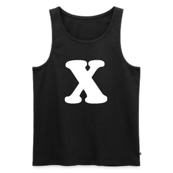 Großes X Stil-Print | Buchstabe X | X Logo - Männer Premium Bio Tank Top - Schwarz - Vorne - Michal (187cm)