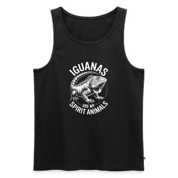 Leguane Sprüche Leguane Lustiges Leguane Geschenk  - Männer Premium Bio Tank Top - Schwarz - Vorne - Michal (187cm)