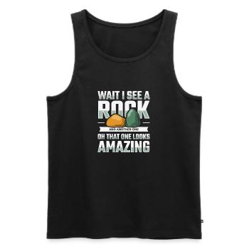 Steine Sammeln - Steinesuche - Naturforscher - Männer Premium Bio Tank Top - Schwarz - Vorne - Michal (187cm)
