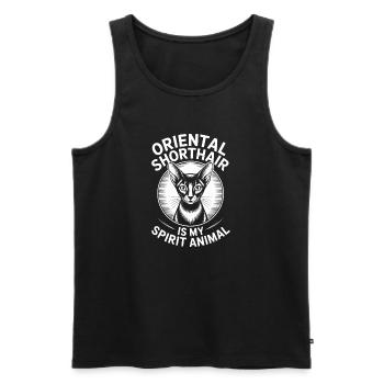 Orientalisch Kurzhaar Geschenk Katzen Sprüche - Männer Premium Bio Tank Top - Schwarz - Vorne - Michal (187cm)