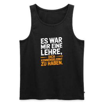 Lehre Dich Kennenzulernen Ex Freund Trennung Ex - Männer Premium Bio Tank Top - Schwarz - Vorne - Michal (187cm)