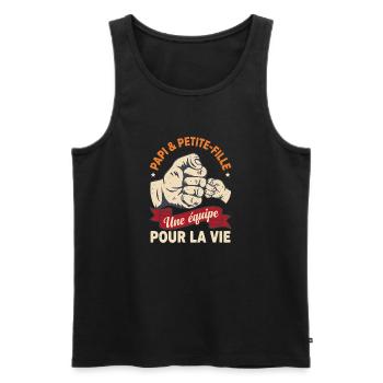 Papi et Petite-Fille Équipe Pour La Vie Vintage - Débardeur bio Premium Homme - noir - Devant - Michal (187cm)