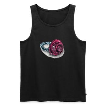 Rose heart with pearls - Men's Premium Organic Tank Top - black - Front - Michal (187cm)