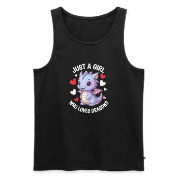 Just a Girl Who Loves Dragons - Men's Premium Organic Tank Top - black - Front - Michal (187cm)