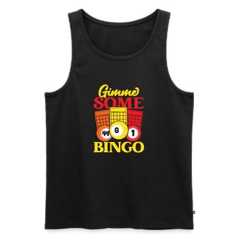 Partie de bingo Donnez-moi un peu de bingo - Débardeur bio Premium Homme - noir - Devant - Michal (187cm)