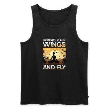Déployez vos ailes et faites de la méditation de yoga au vol - Débardeur bio Premium Homme - noir - Devant - Michal (187cm)