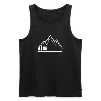 Mountain Hiking Mountaineering Gift - Men's Premium Organic Tank Top - black - Front - Michal (187cm)