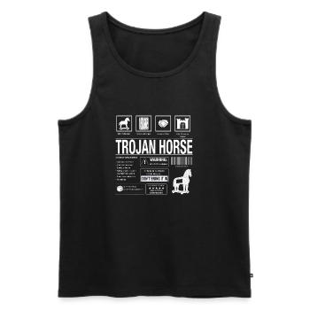 Trojanisches Pferd Motiv - Männer Premium Bio Tank Top - Schwarz - Vorne - Michal (187cm)