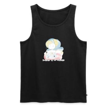 Häkeln ist meine Therapie - Männer Premium Bio Tank Top - Schwarz - Vorne - Michal (187cm)