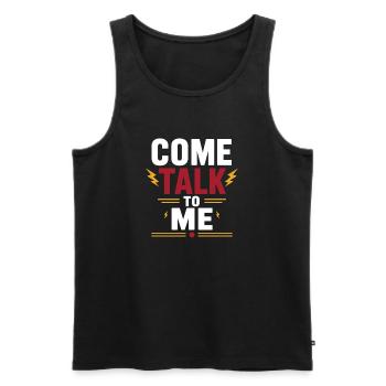 Komm und sprich mit mir, fettgedruckt - Männer Premium Bio Tank Top - Schwarz - Vorne - Michal (187cm)
