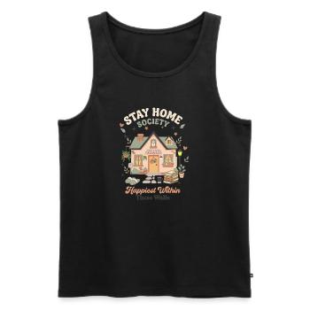 Stay Home Wohnidylle – Innenwelt - Débardeur bio Premium Homme - noir - Devant - Michal (187cm)