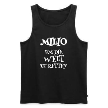Spruch Milio - Männer Premium Bio Tank Top - Schwarz - Vorne - Michal (187cm)