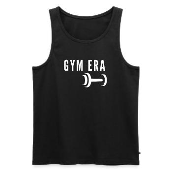 Fitness-Motivation für Kurzhantel-Gewichtheben im Fitnessstudio - Männer Premium Bio Tank Top - Schwarz - Vorne - Michal (187cm)