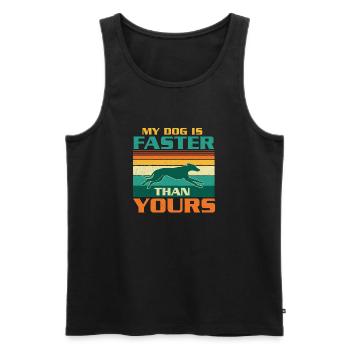 Mein Hund ist schneller, Windhund-Humor - Männer Premium Bio Tank Top - Schwarz - Vorne - Michal (187cm)