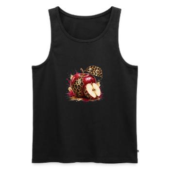 Pomme glamure léopard - Débardeur bio Premium Homme - noir - Devant - Michal (187cm)