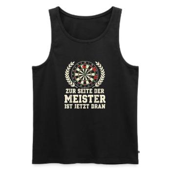 Dartmeister - Männer Premium Bio Tank Top - Schwarz - Vorne - Michal (187cm)