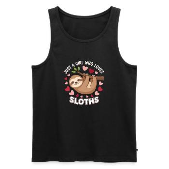 T-shirt Sloth Love pour filles - Débardeur bio Premium Homme - noir - Devant - Michal (187cm)