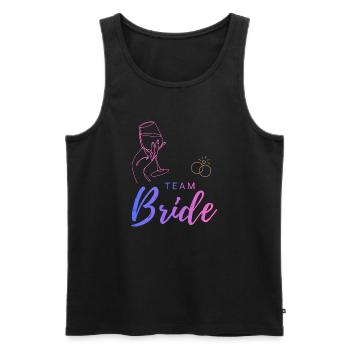 Team Bride Weinglas und Ringe - Männer Premium Bio Tank Top - Schwarz - Vorne - Michal (187cm)
