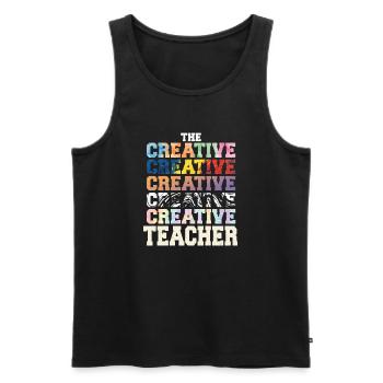 Kreative Lehrerin Teacher Bunt Geschenk - Männer Premium Bio Tank Top - Schwarz - Vorne - Michal (187cm)