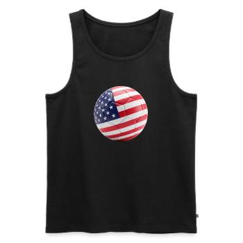 USA FLAG ON A SOCCERBALL - Men's Premium Organic Tank Top - black - Front - Michal (187cm)