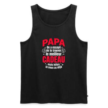 Meilleur Cadeau Papa - Humour Enfants Fête Des Pèr - Débardeur bio Premium Homme - noir - Devant - Michal (187cm)