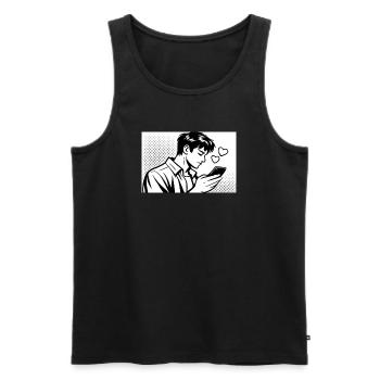 man in love - Männer Premium Bio Tank Top - Schwarz - Vorne - Michal (187cm)