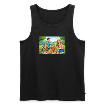Peace… Everybody needs it. - Männer Premium Bio Tank Top - Schwarz - Vorne - Michal (187cm)