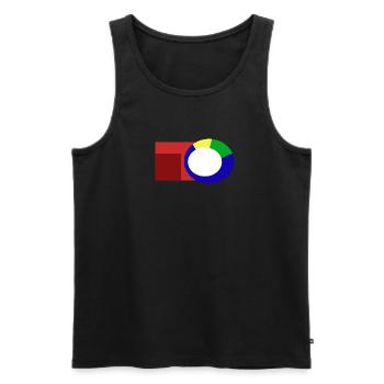 Abstrakte_Rundform_schubst_das_Eckige - Männer Premium Bio Tank Top - Schwarz - Vorne - Michal (187cm)