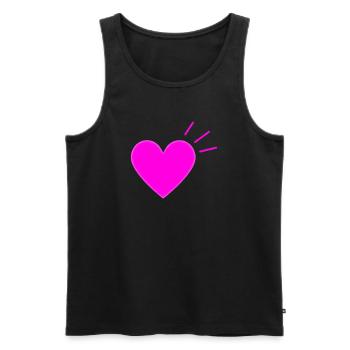 Bright Pink Heart | Modern Love Graphic - Männer Premium Bio Tank Top - Schwarz - Vorne - Michal (187cm)