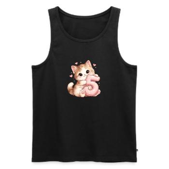 Kätzchen 5 Geburtstag - Männer Premium Bio Tank Top - Schwarz - Vorne - Michal (187cm)