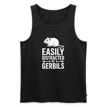 Mongolische Rennratte Sprüche Rennmaus Geschenk - Männer Premium Bio Tank Top - Schwarz - Vorne - Michal (187cm)