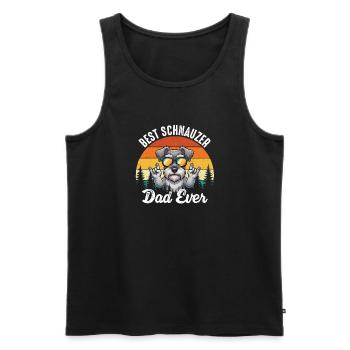 Bester Schnauzer-Vater aller Zeiten stolzer Hundebesitzer - Männer Premium Bio Tank Top - Schwarz - Vorne - Michal (187cm)