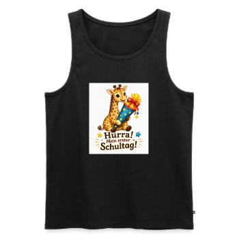 Giraffe feiert ersten Schultag - Männer Premium Bio Tank Top - Schwarz - Vorne - Michal (187cm)