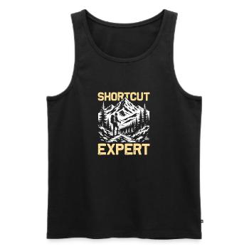 Shortcut Expert Wandern Berge Bergsteigen - Männer Premium Bio Tank Top - Schwarz - Vorne - Michal (187cm)