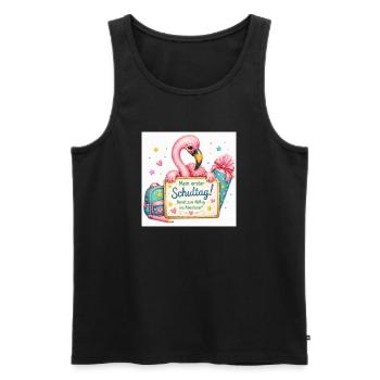 Flamingo Schulstart Abenteuer - Männer Premium Bio Tank Top - Schwarz - Vorne - Michal (187cm)
