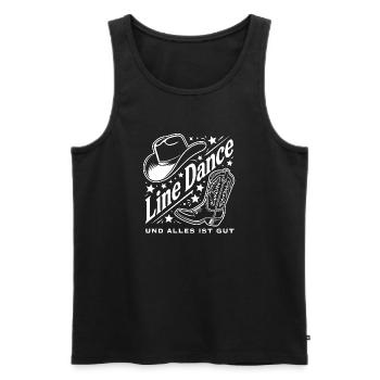 Line Dance Cowboy Spirit - Männer Premium Bio Tank Top - Schwarz - Vorne - Michal (187cm)