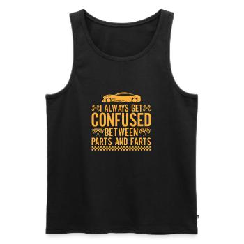 Slot Cars Gift Get Confused Between Parts & Farts - Männer Premium Bio Tank Top - Schwarz - Vorne - Michal (187cm)