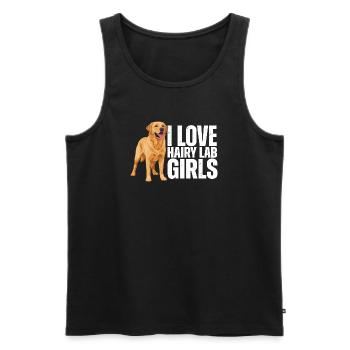 Ich liebe behaarte Labrador-Mädchen Labrador Retriever - Männer Premium Bio Tank Top - Schwarz - Vorne - Michal (187cm)
