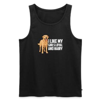 Labrador Retriever Ich mag meine Mädchen loyal und behaart - Männer Premium Bio Tank Top - Schwarz - Vorne - Michal (187cm)