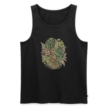 Botanical Jungle – Vintage Pflanzen Bouquet - Männer Premium Bio Tank Top - Schwarz - Vorne - Michal (187cm)