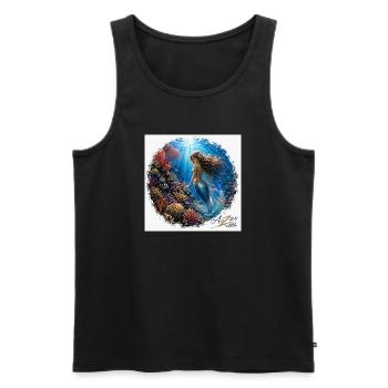Unterwasser-Meerjungfrau im Riff - Männer Premium Bio Tank Top - Schwarz - Vorne - Michal (187cm)