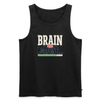 Student Humor – Brain Loading - Men's Premium Organic Tank Top - black - Front - Michal (187cm)