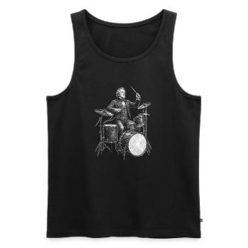 James Buchanan, batteur vintage - Débardeur bio Premium Homme - noir - Devant - Michal (187cm)