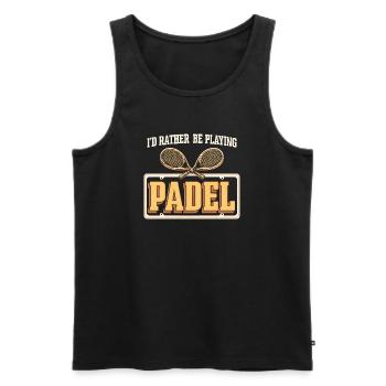 Padel Tennis Retro - Männer Premium Bio Tank Top - Schwarz - Vorne - Michal (187cm)