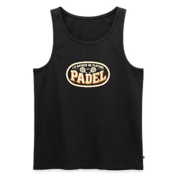 Padel Tennis Retro Spruch Geschenk - Männer Premium Bio Tank Top - Schwarz - Vorne - Michal (187cm)