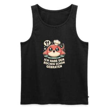 Rochen Schon Gebraten Stachelrochen Manta Rochen - Männer Premium Bio Tank Top - Schwarz - Vorne - Michal (187cm)