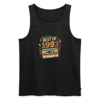 Vintage-Geburtstagsgeschenkkassette von 1993 - Männer Premium Bio Tank Top - Schwarz - Vorne - Michal (187cm)