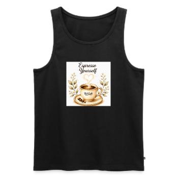 expressoyourself - Männer Premium Bio Tank Top - Schwarz - Vorne - Michal (187cm)