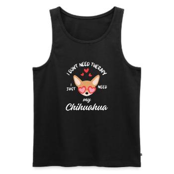 Chihuahua-Therapiehund - Männer Premium Bio Tank Top - Schwarz - Vorne - Michal (187cm)